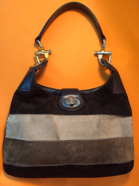 Vintage Et Beige Brun Celine Cuir Sac Daim dTwtdq8x