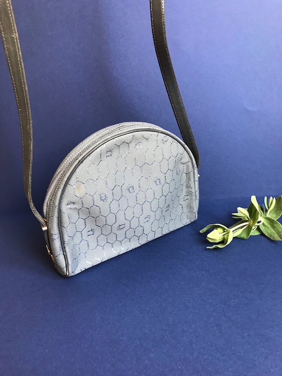 Petit Sac Vintage Christian Dior En Toile Grise Monogrammée 