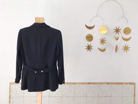 Veste Blazer Vintage C line En Laine Bleu Fonc 70 s Style