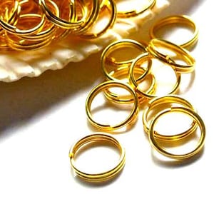 50 Or 100 Gold Plated Double Loop Split Jump Rings 8mm 8-15 image 1