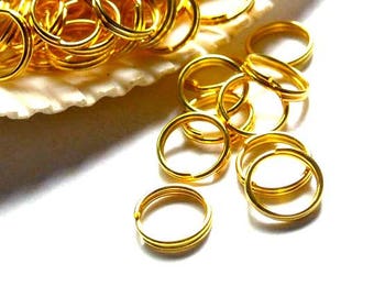 50 Or 100 Gold Plated Double Loop Split Jump Rings 8mm - 8-15