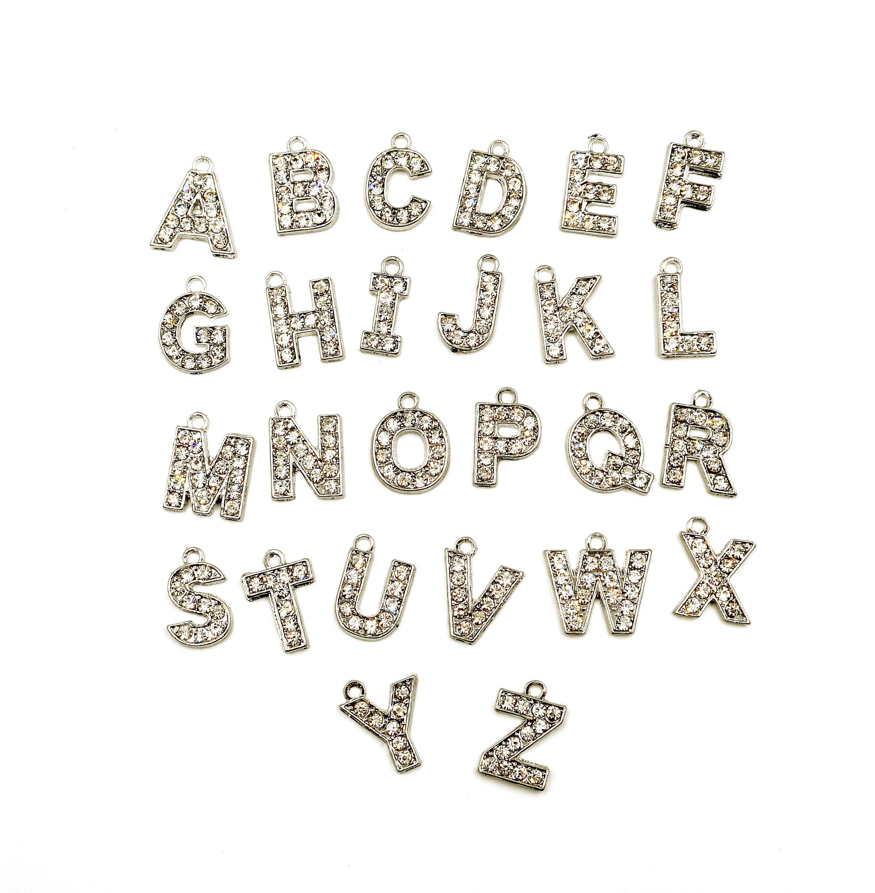 アンティークシルバー 個性的なイニシャルアルファベット ライン