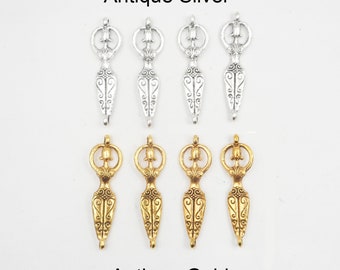 4 Antique Silver Or Antique Gold Fertility Goddess Connectors - 3-17
