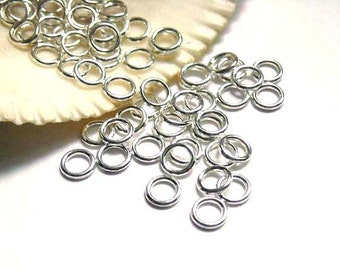 50 Or 100 Silver Plated Jump Rings 6mm, Closed Loop - 7-12