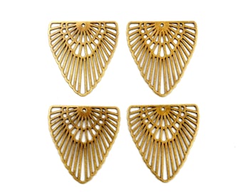 4 Antique Bronze Hollow Triangle Connector/Charms - 3-52-A