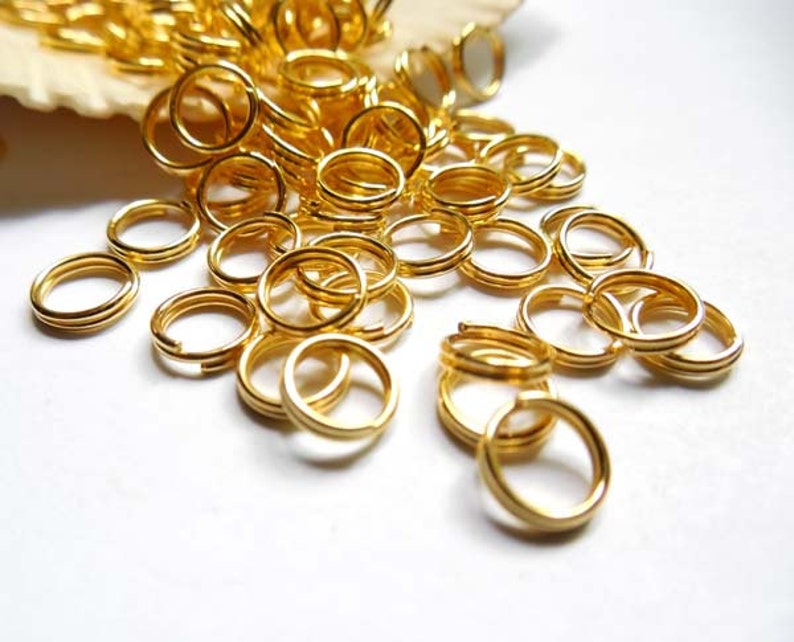 50 or 100 Gold Plated Double Loop Split Jump Rings 6mm 825 Etsy