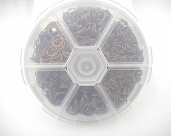 Antique Copper Open Or Double Looped/Split Jump Rings, Assorted Sizes, 4mm -10mm, Open Loop - 32-TOTE-6