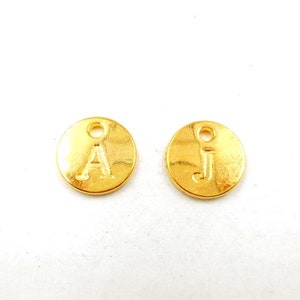 4 Gold Plated A Or J Alphabet Charms - 21-1-5