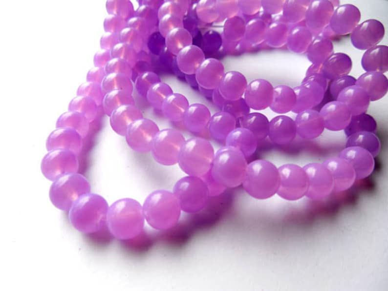 50 Purple Glass Beads 3117 Etsy