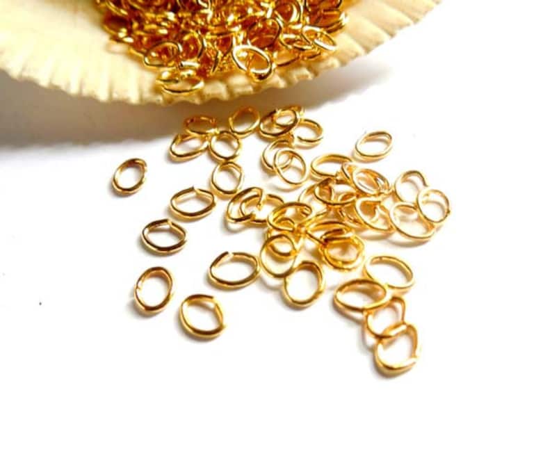 100 Gold Plated Oval Jump Rings 5mm Open Loop 8-12 - Etsy