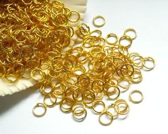 50 o 100 argollas chapadas en oro de 6 mm, lazo abierto - 8-4