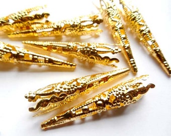 10 Gold Filigree Bead Caps - 20-E-2