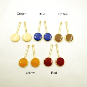 2 Gold Plated Enameled Drop Charms - 22-31-4