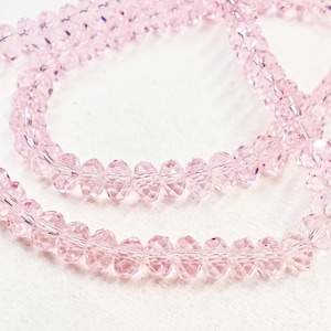 100 Pink Faceted Crystal Glass Beads - 28-2-A