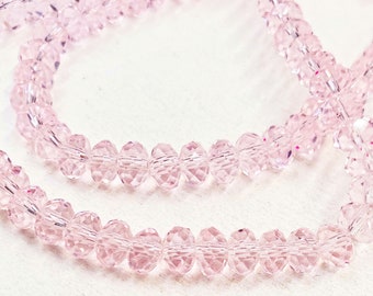 100 perle di cristallo sfaccettate rosa - 28-2-A