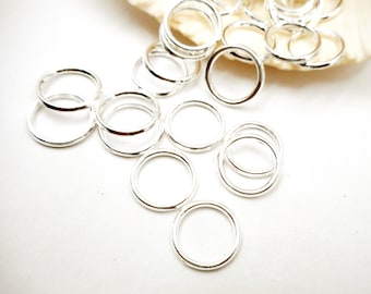 20 Silver Plated Closed Loop Jump Rings -12mm - 7-20-CL