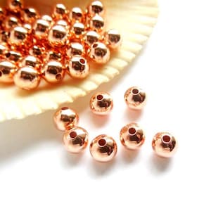 50 Rose Gold Plated Spacer Beads - 6mm - 41-3-16