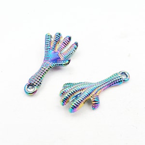 2 galvanisierte Regenbogen-Klauen-Anhänger - 21-35-4
