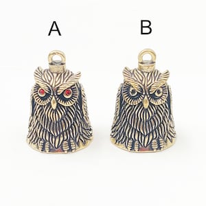 1 Antique Bronze Owl Bell Charms - 23-23-2