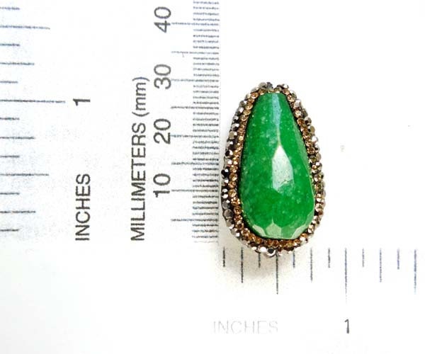 1 Dyed Jade Gemstone Bead With Crystals 21-41-10 - Etsy