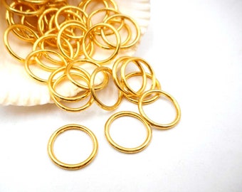 50 Or 100 Gold Plated Closed Jump Rings, Linking Rings - 16mm - 41-6-1