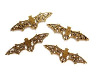 4 Antique Bronze Bat Connector/Charms -27-15-1