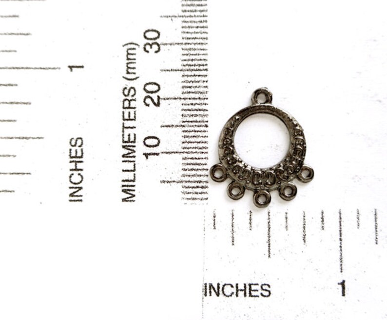 6 Gunmetal Chandelier Earring Components 146 Etsy