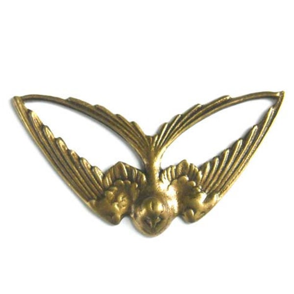 1 Antique Bronze Swooping Bird Connector - 3-45