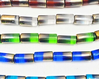 Electroplated Column Glass Beads, 1 Strand Of 1 Color - 26-75-C