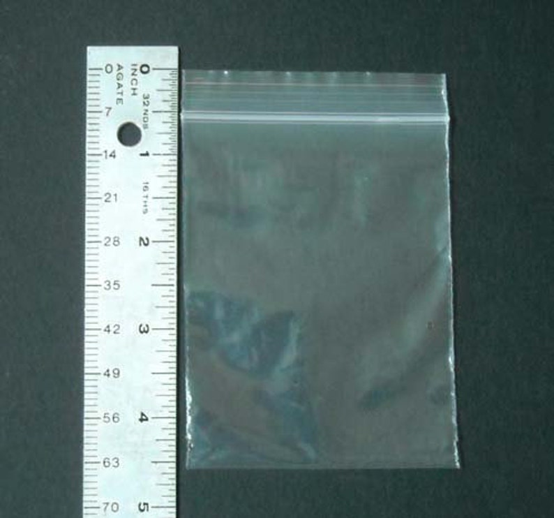 100 3 x 4 Inch Clear Zip Lock Bags 29-4 image 2