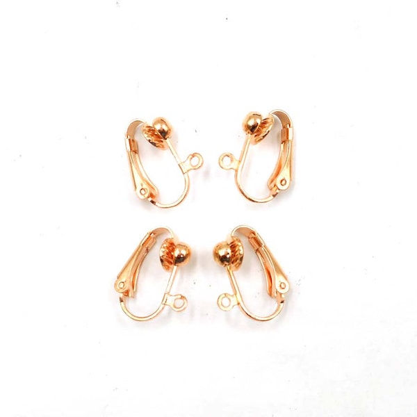 Rose Gold Plated Earring Clips - 2 Pairs - 13-7