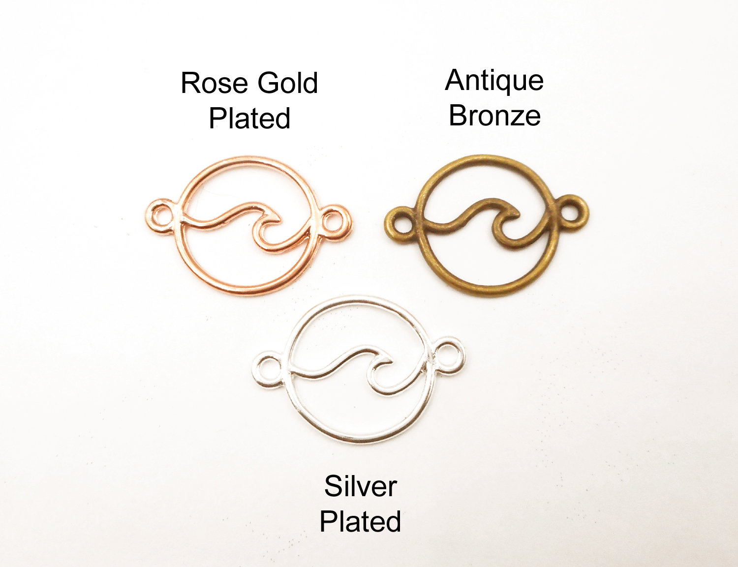 100 Silver Plated Brass 6x1mm Fancy Wave Links Connectors