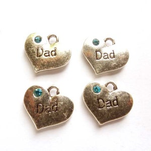 2 Or 4 Antique Silver Dad Charms - 21-50-9