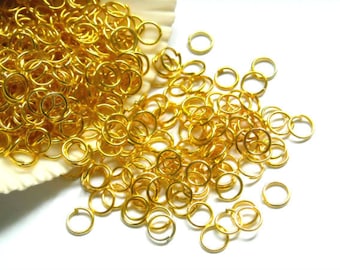 50 Or 100 Gold Plated Jump Rings 4mm, Open Loop - 8-2