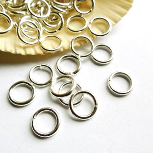 100 Silber vergoldet Open Loop Jump Ringe -10mm - 7-6