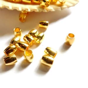 25 Gold Plated Barrel Spacers Beads - 41-3-11