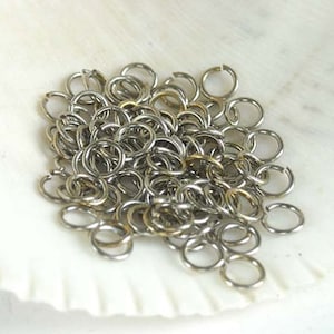 50 Stainless Steel Jump Rings 4mm, Open Loop - 9-SS-4OL