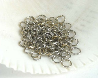 50 Edelstahl Binderinge 4mm, Open Loop - 9-SS-4OL