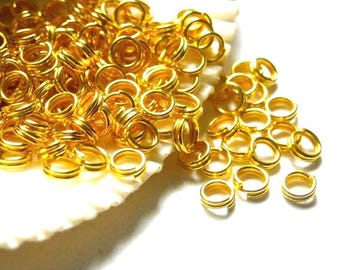 50 Gold Plated Double Loop Split Jump Rings 4mm - 8-13