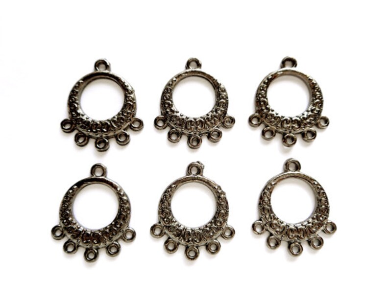 6 Gunmetal Chandelier Earring Components 146 Etsy
