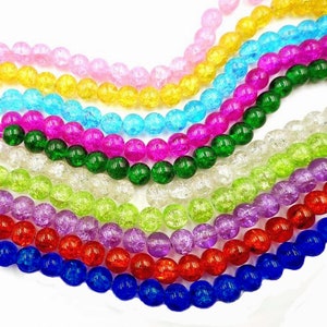 40 Crackle-Glasperlen - 10 mm - 31-5