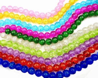 40 Crackle Glass Beads - 10mm - 31-5