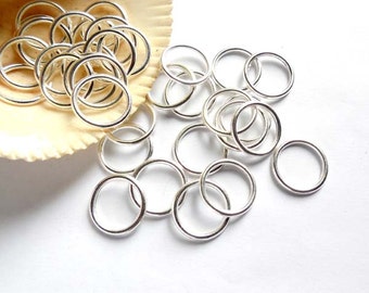 50 Silver Plated Closed Loop Jump Rings -10mm - 7-9