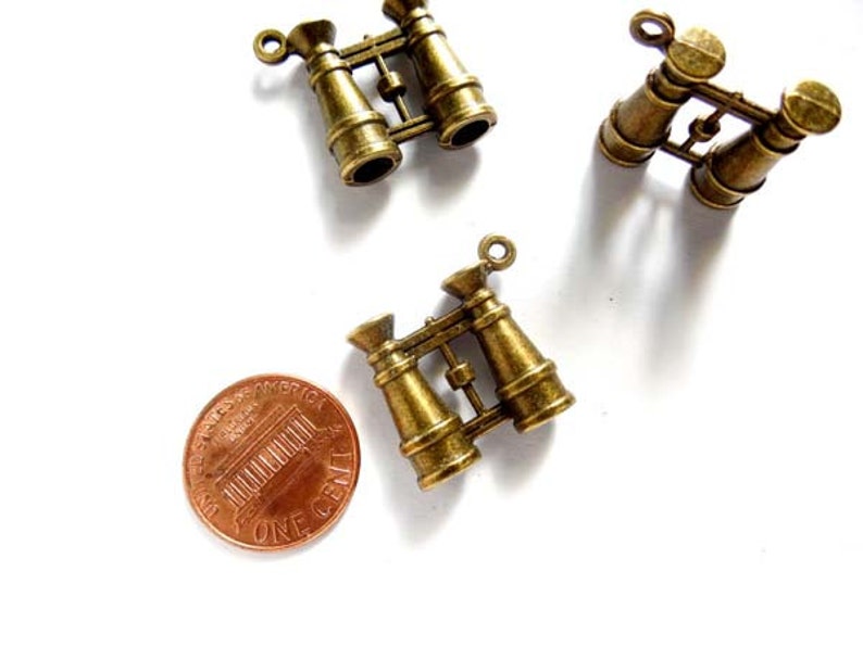 3 Antique Bronze Binocular Pendant/Charms 304 Etsy