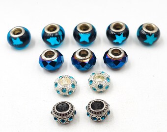 12 Assorted Large Hole Beads - 25-46-B - Etsy