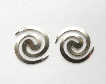2 antiksilverfärgade cirkulära virvelkontakter - 1-35