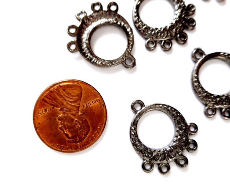6 Gunmetal Chandelier Earring Components 146 Etsy