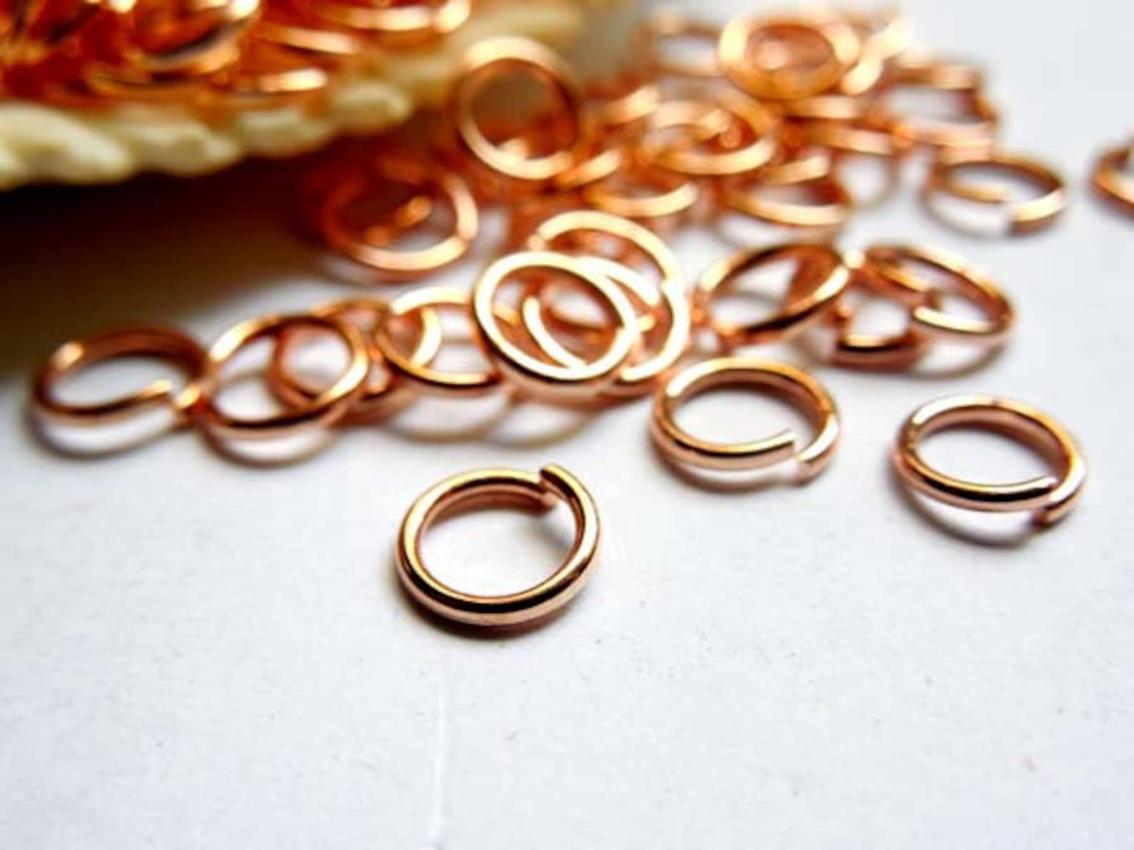 50 Rose Gold Plated Jump Rings 5mm Open Loop 9RG5OL Etsy