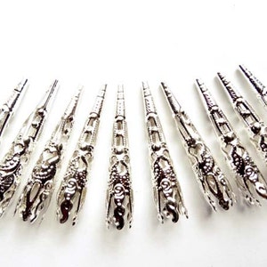 10 Silver Filigree Bead Caps - 41-6-3