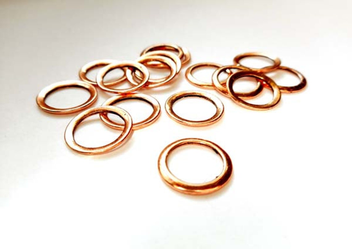20 Rose Gold Plated Jump Rings 12mm Closed Loop 9RG12 Etsy
